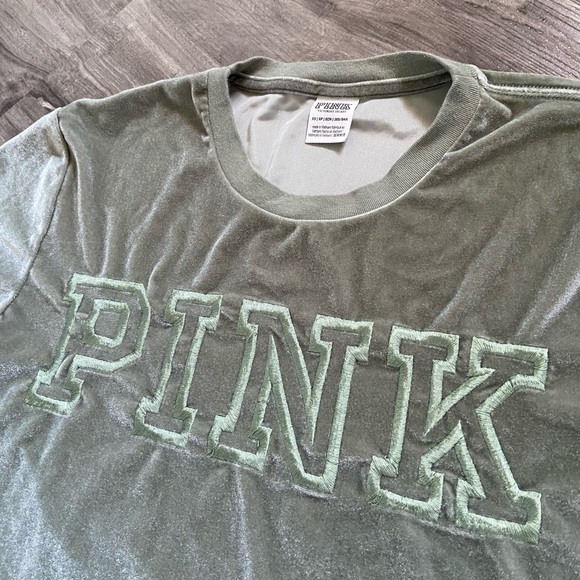 VS Pink Crop Velvet Top - Picture 2 of 4